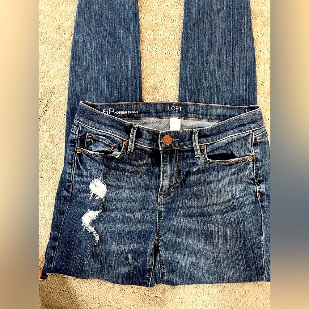 Loft distressed skinny jeans